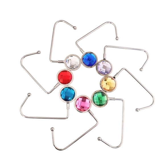 Purse Hooks Rhinestone In Your Choice Of An Assortment Of Colors - Picture 1 of 13
